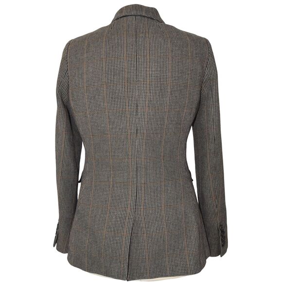 UNTUCKit Womens 2 Brown Houndstooth Wool Blend 1Button Blazer Jacket - Picture 3 of 8